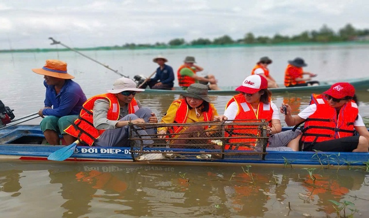 Cánh đồng nuôi trữ các đồng mùa nước nổi thu hút nhiều du khách tham quan, trải nghiệm