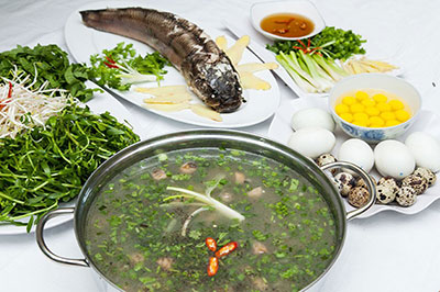 Cháo cá rau đắng