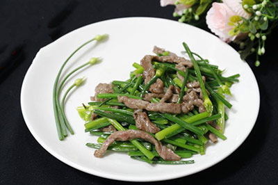 Bông hẹ xào thịt